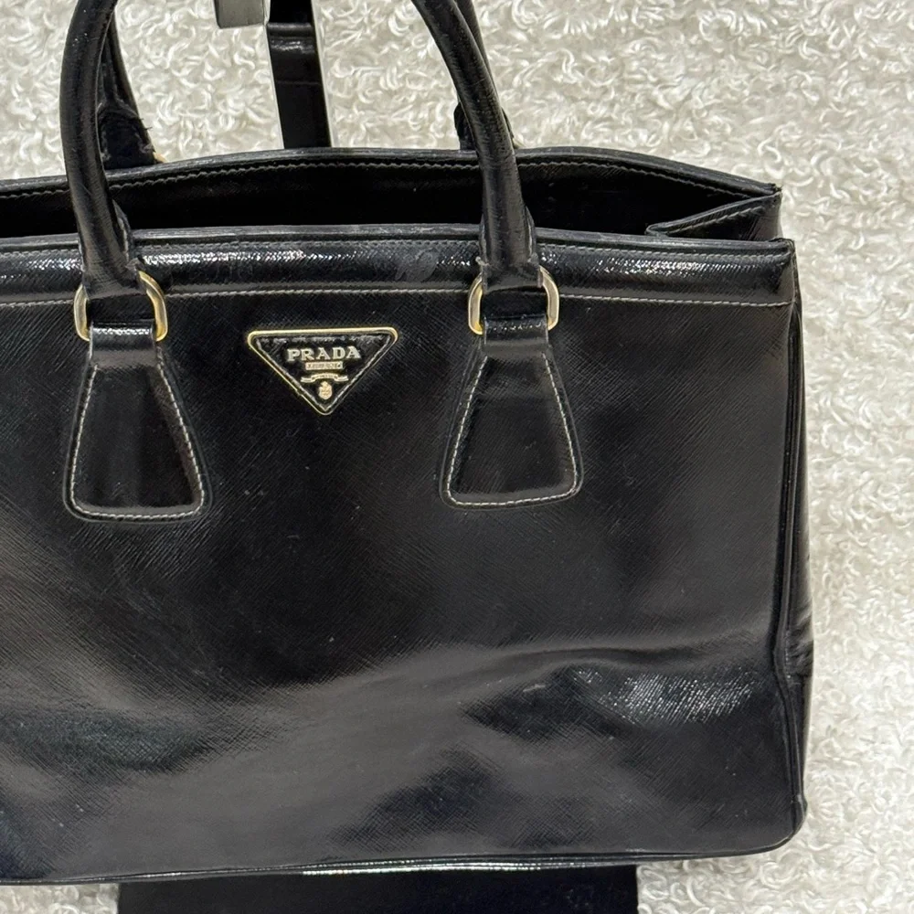 Prada Black Saffiano Patent Leather Parabole Tote - Picture 3 of 16